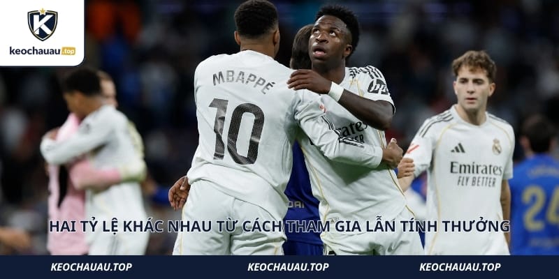 Hai tỷ lệ khác nhau từ cách tham gia lẫn tính thưởng