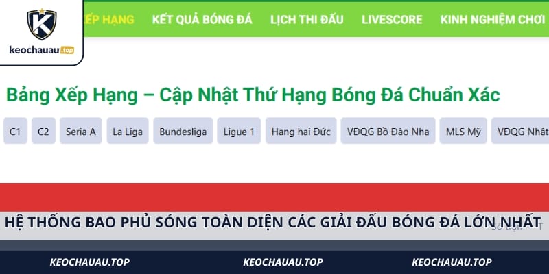 Hệ thống bao phủ sóng toàn diện các giải đấu bóng đá lớn nhất hành tinh 