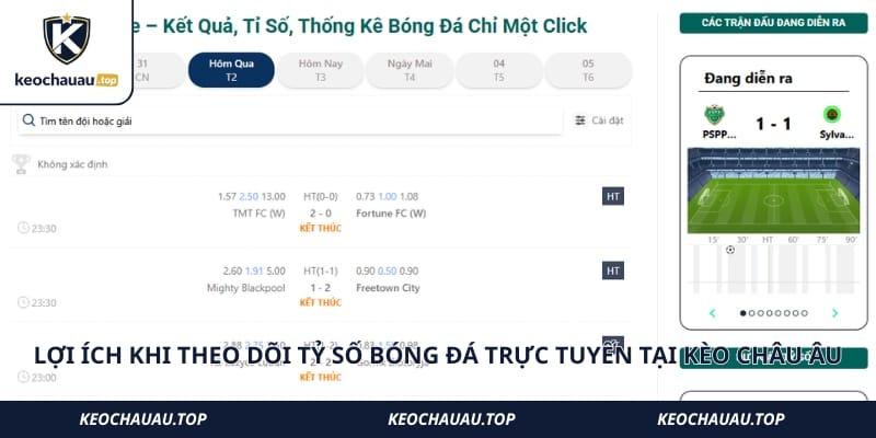 Lợi ích khi theo dõi tỷ số bóng đá trực tuyến tại kèo châu âu